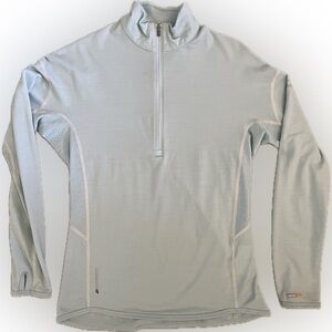 Icebreaker Light Blue Women's 200 Lightweight Merino Quarter-Zip; size M